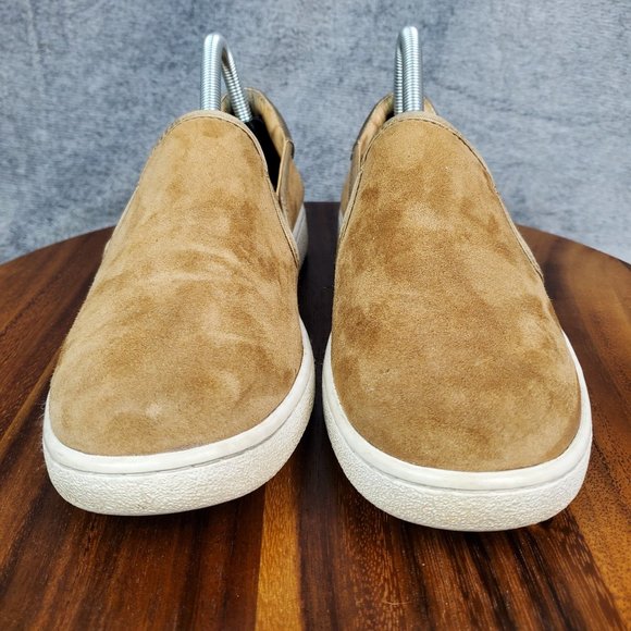 Ugg Shoes Womens 9.5 Brown Gold Suede Leather Cas Casual Comfort Slip On Sneaker - Picture 2 of 9